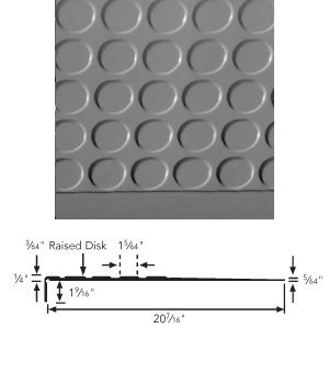 Roppe Vantage Profile Raised Circle Rubber Stair Treads w/Riser 绳索有利剖面上升圆形橡胶楼梯踏带/提升管
