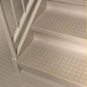 Vantage Profile Raised Circle Rubber Stair Treads w/Riser Vantage型材升高圈橡胶楼梯踏上了W / RISER