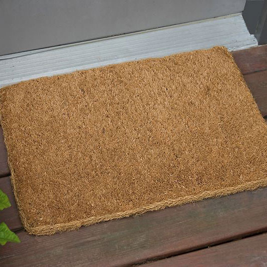 Coco Fiber Door Mat with Braided Edges